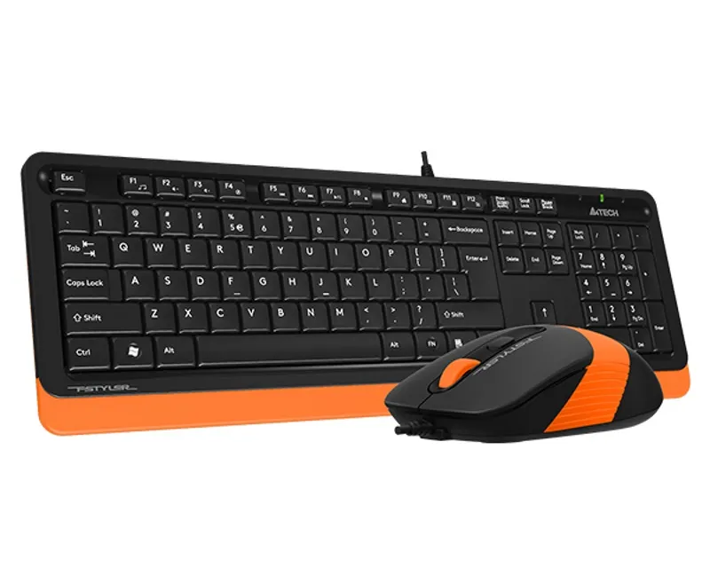 A4 TECH F1010 FSTYLER USB US narandžasta tastatura + USB narandžasti miš Slika 3
