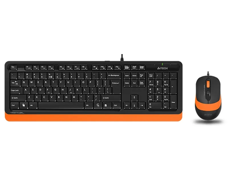 A4 TECH F1010 FSTYLER USB US narandžasta tastatura + USB narandžasti miš Slika 1