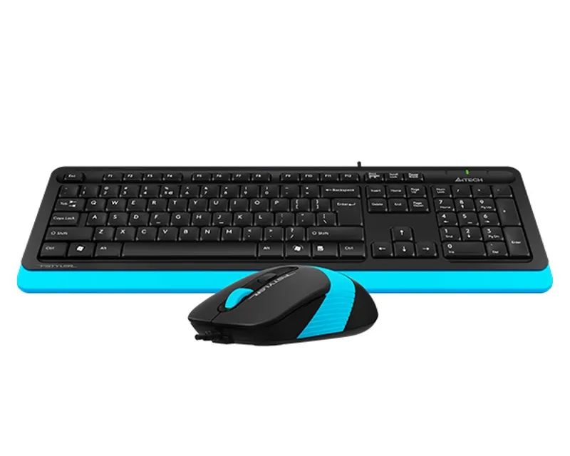 A4 TECH F1010 FSTYLER USB US plava tastatura + USB plavi miš Slika 2