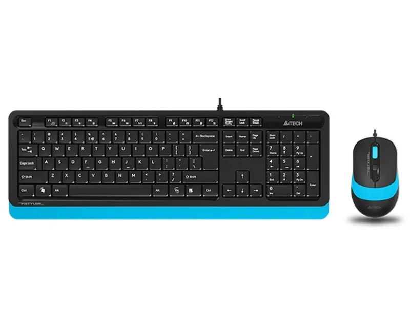 A4 TECH F1010 FSTYLER USB US plava tastatura + USB plavi miš Slika 1