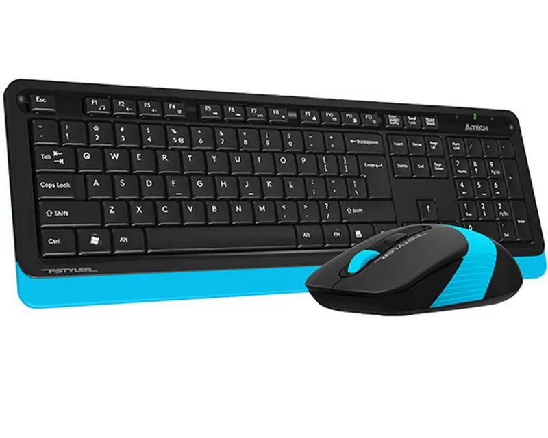 A4 TECH FG1010 FSTYLER Wireless Combo USB US plavi set Slika 3