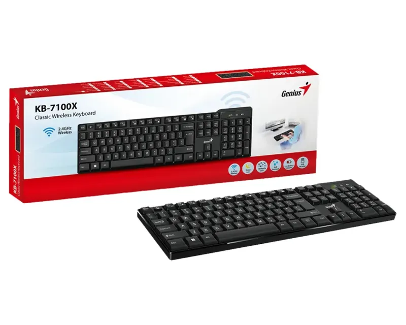 GENIUS KB-7100X Wireless USB US wireless crna tastatura Slika 3