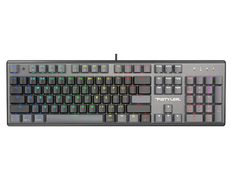 A4 TECH FS100 FSTYLER USB Neon Backlit US crna tastatura  Slika 1