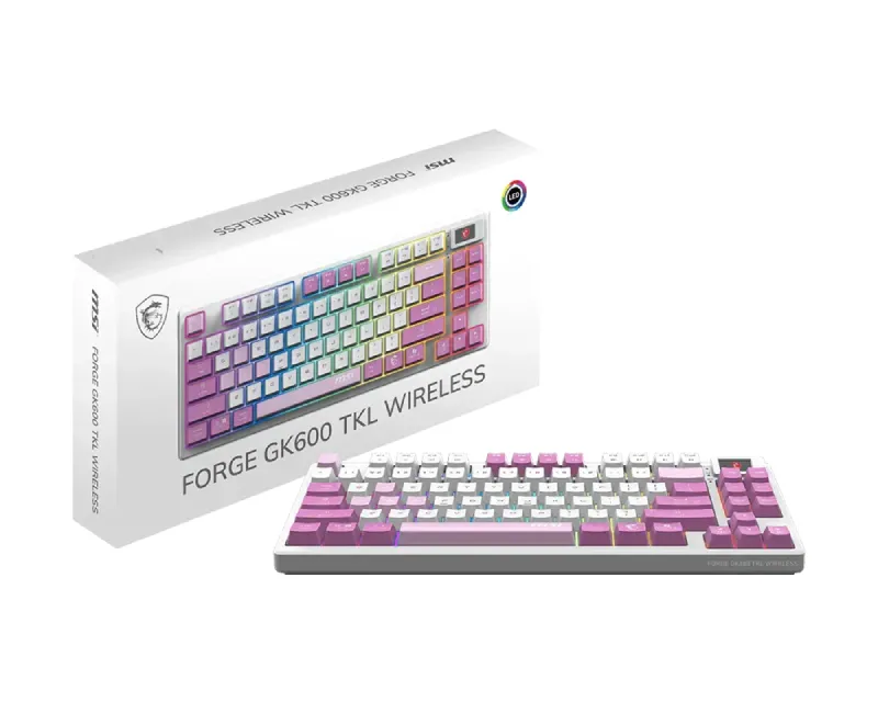 MSI FORGE GK600 TKL W VIOLET US wireless tastatura  Slika 5