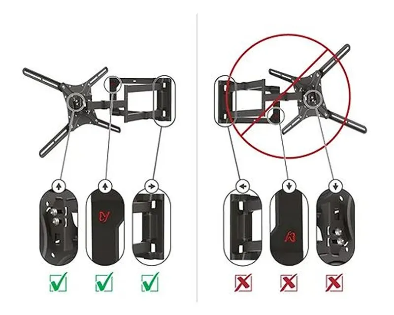 BARKAN 4400.B LCD TV zglobni zidni nosač do 86 inča za ravne i zakrivljene televizore Slika 8