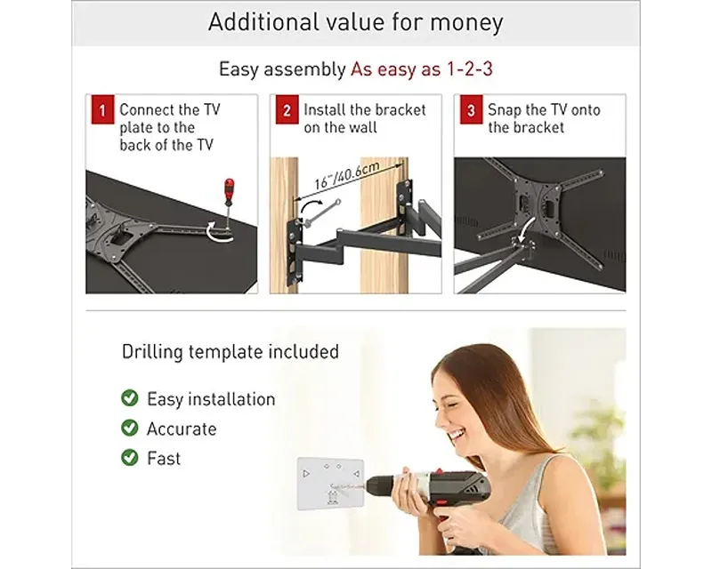 BARKAN BM464 LCD TV zglobni zidni nosač od 13 do 90 inča Slika 7