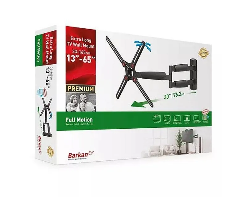 BARKAN BM343XL LCD TV zglobni zidni nosač do 65 inča za ravne i zakrivljene televizore Slika 2