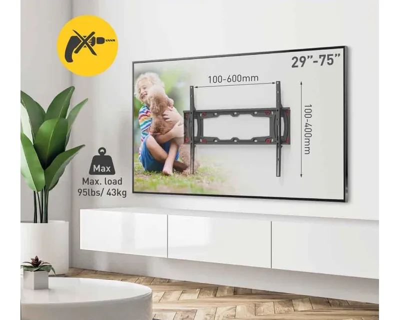 BARKAN ND400.B LCD TV zidni nosač za gipsane zidove od 29 do 75 inča Slika 2