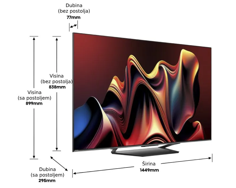 HISENSE 65 inča 65U7NQ ULED Mini-LED Smart UHD TV Slika 6