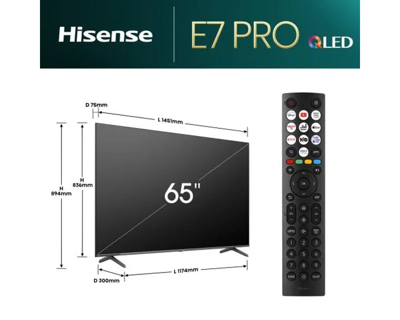 HISENSE 65 inča 65E7NQ PRO QLED 4K UHD Smart TV Slika 6