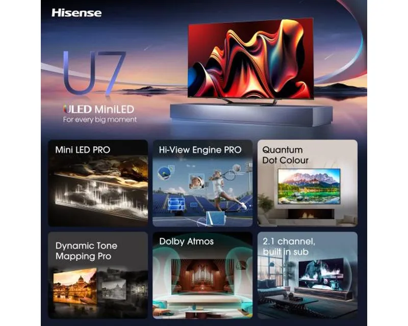 HISENSE 75 inča 75U7NQ ULED Mini-LED 4K UHD Smart TV Slika 4