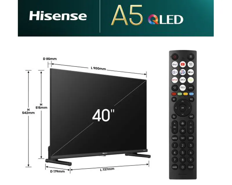 HISENSE 40 inča 40A5NQ QLED Smart TV Slika 3
