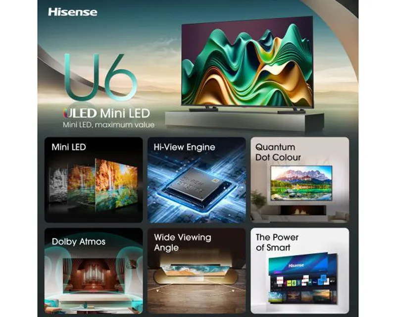 HISENSE 75 inča 75U6NQ ULED Mini-LED 4K UHD Smart TV Slika 5