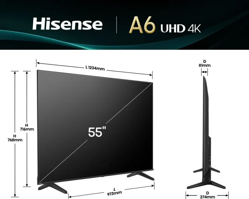 HISENSE 55 inča 55A6Q 4K UHD LED Smart TV  Slika 5
