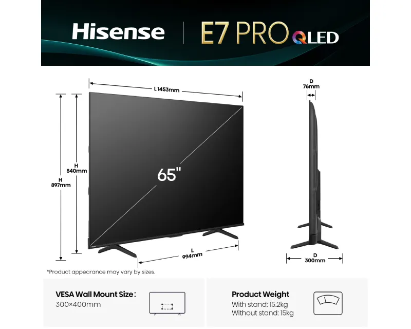 HISENSE 65 inča 65E7Q PRO QLED 4K UHD Smart TV  Slika 4