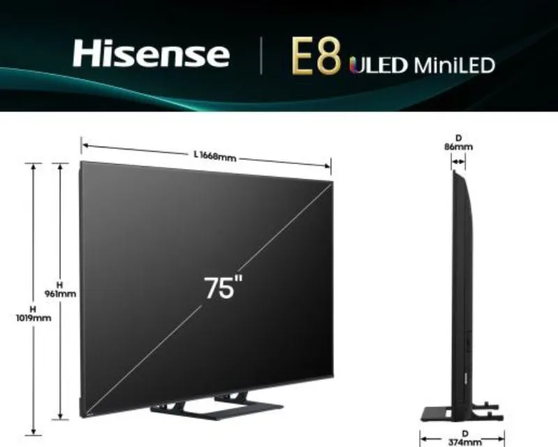 HISENSE 75 inča 75E8Q Mini-LED 4K UHD Smart TV  Slika 6