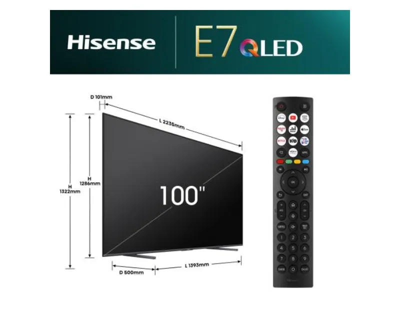 HISENSE 100 inča 100E7NQ QLED 4K UHD Smart TV  Slika 4