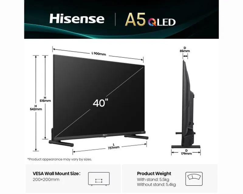 HISENSE 40 inča 40A5Q QLED FHD Smart TV  Slika 2