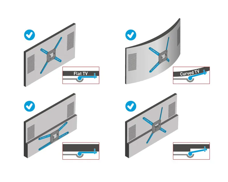 BARKAN BM343XLOD LCD TV zglobni zidni nosač do 65 inča sivi  Slika 5