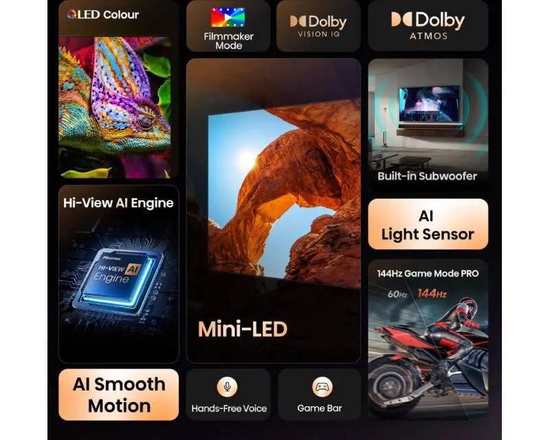 HISENSE 75 inča 75U7SE ULED Mini-LED 4K UHD Smart TV  Slika 4