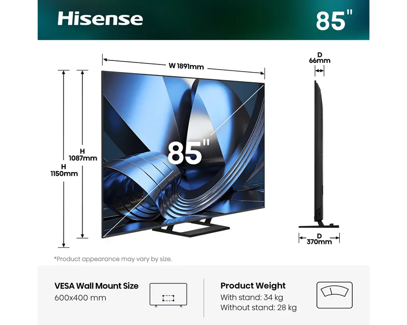 HISENSE 85 inča 85U7SE ULED Mini-LED 4K UHD Smart TV  Slika 2