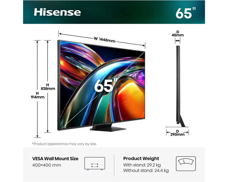 HISENSE 65 inča 65UR9S ULED RGB Mini-LED 4K UHD Smart TV Slika 2