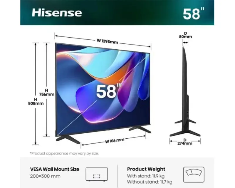 HISENSE 58 inča 58A6S 4K UHD LED Smart TV  Slika 2