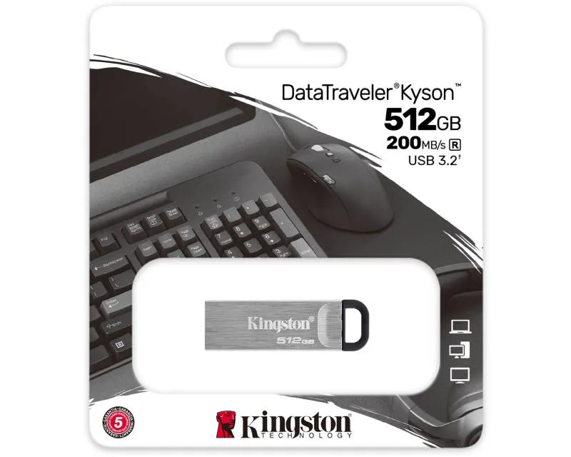 KINGSTON 512GB DataTraveler Kyson USB 3.2 flash DTKN/512GB sivi Slika 3