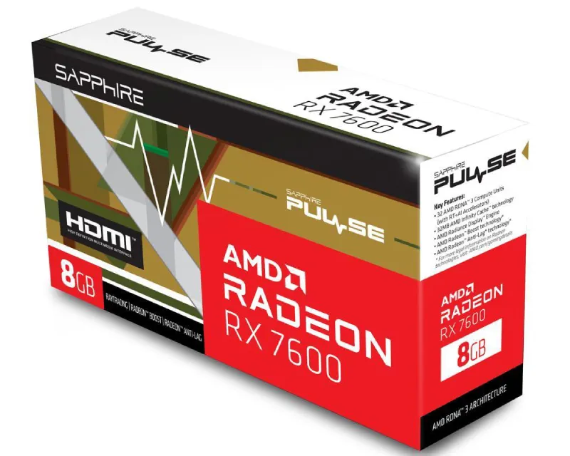 SAPPHIRE AMD Radeon RX 7600 8GB 128bit PULSE RX 7600 GAMING OC 8GB (11324-01-20G) grafička karta Slika 7
