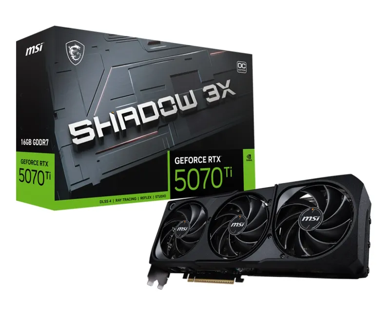 MSI nvidia RTX 5070 Ti 16G 256bit GeForce RTX 5070 Ti 16G SHADOW 3X OC grafička karta Slika 1