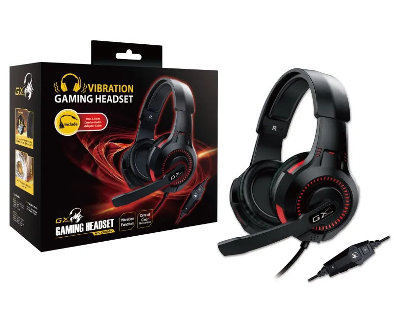 GENIUS HS-G600V crne slušalice sa mikrofonom i vibracijom Slika 2