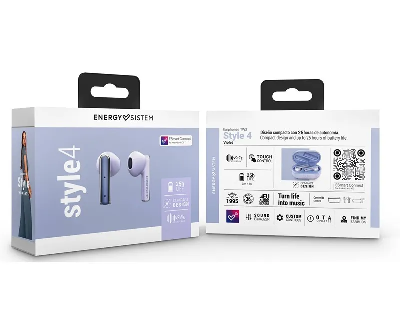 ENERGY SISTEM Style 4 Violet True Wireless slušalice ljubičaste (M45349) Slika 6