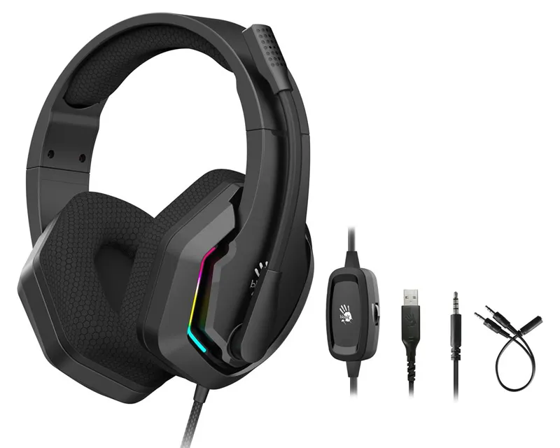 A4 TECH G260P Bloody Neon Gaming 3.5mm & USB crne slušalice  Slika 4