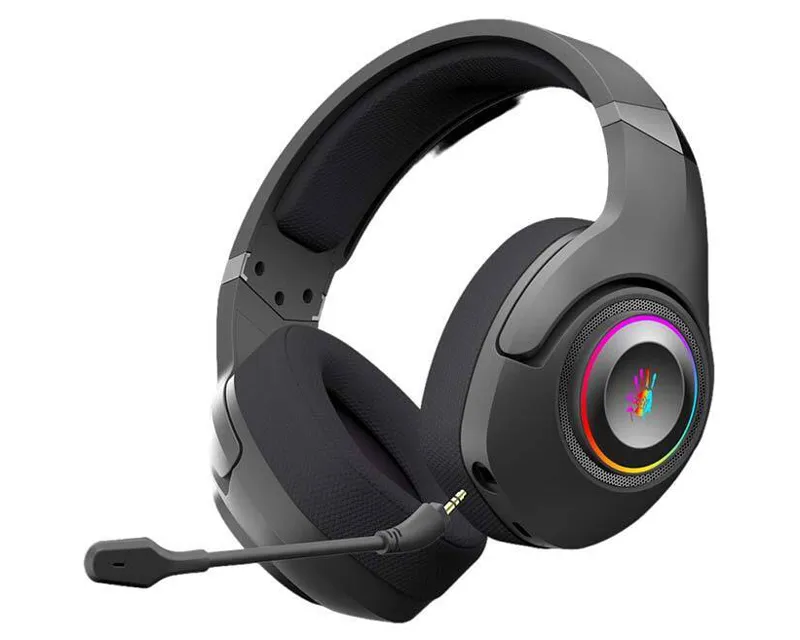 A4 TECH GR270 Bloody 7.1 Virtual Surround 3-IN-ONE RGB Gaming Wireless + wired crne slušalice Slika 2