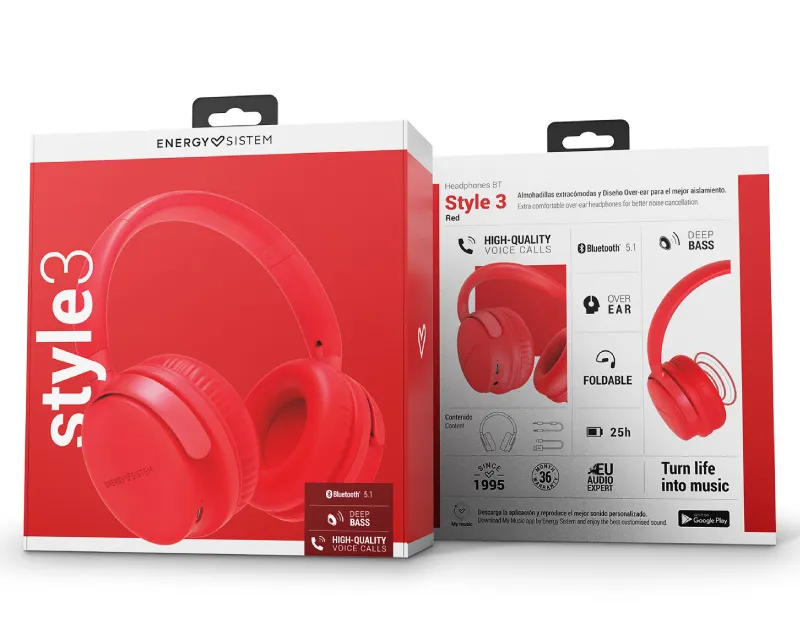 ENERGY SISTEM Style 3 Red Bluetooth slušalice crvene (M45306) Slika 6