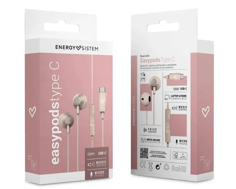 ENERGY SISTEM EasyPods Rose Gold type C slušalice (M45928)  Slika 7