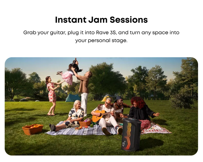 ANKER Soundcore Rave 3S 200W prenosivi bluetooth IPX4 zvučnik crni  Slika 7