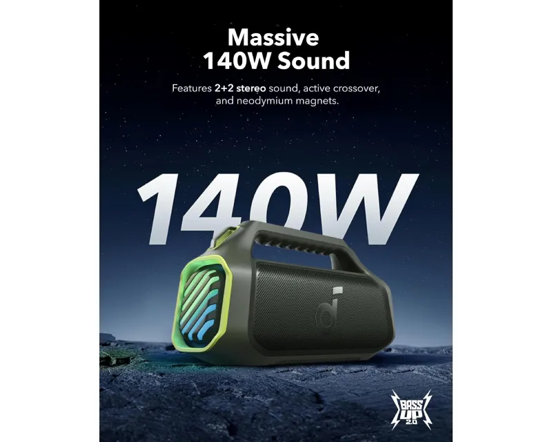 ANKER Soundcore Boom 2 Plus 140W 2.2 prenosivi bluetooth IPX7 zvučnik zeleni  Slika 3
