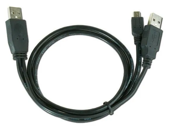 GEMBIRD CCP-USB22-AM5P-3 Gembird Dual USB 2.0 A-plug to MINI 5pina kabl 0.9m Slika 1
