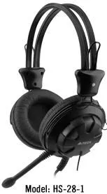 A4 TECH A4-HS-28-1 A4Tech Gejmerske slusalice sa mikrofonom, 40mm/32ohm, black, 2x3.5mm Slika 3