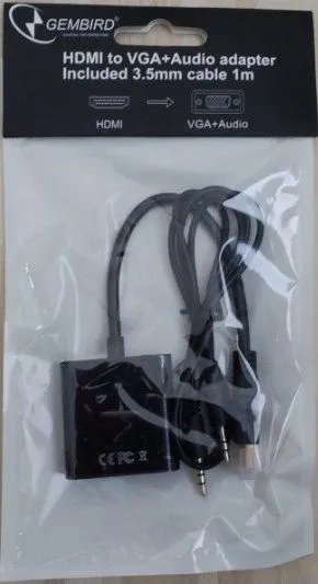 GEMBIRD A-HDMI-VGA-06 ** Gembird HDMI to VGA + AUDIO adapter cable, single port (alt A-HDMI-VGA-03, 439) Slika 2