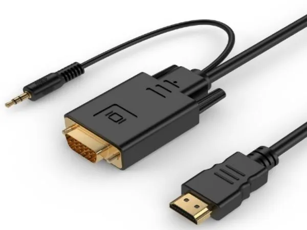 GEMBIRD A-HDMI-VGA-03-10 Gembird HDMI to VGA and audio adapter cable, single port, 3m, black Slika 1