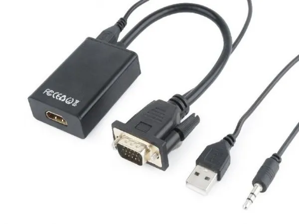 GEMBIRD A-VGA-HDMI-01 Gembird VGA to HDMI and audio cable, single port, black WITH AUDIO Slika 1