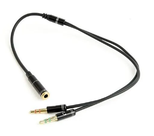 GEMBIRD CCA-418M Gembird 3.5mm Headphone Mic Audio Y Splitter Cable Female to 2x3.5mm Male adapter, Metal Slika 1