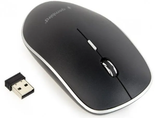 GEMBIRD MUSW-4B-01 Gembird Bezicni mis 2,4GHz opticki USB 800-1600Dpi black 115mm, visina-30mm fok Slika 1