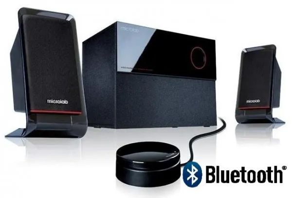 MICROLAB Microlab M200BT Aktivni drveni zvucnici 2.1 40W RMS(16W, 2x12W) BLUETOOTH daljinski , 3.5mm Slika 1