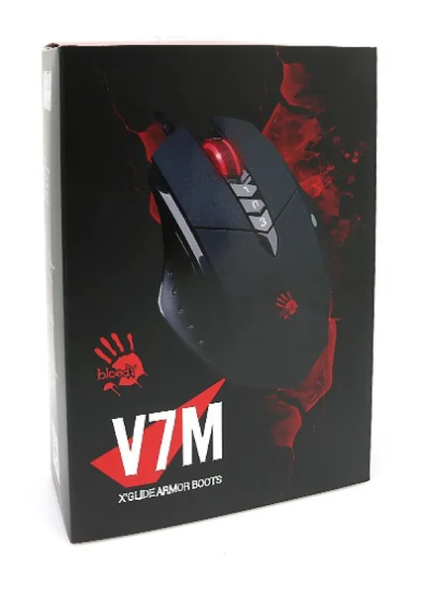 A4 TECH A4-V7M A4Tech Multi-Core Bloody Gun3 Gejmerski opt. mis, 1000Hz/200-3200 Dpi, Black USB 122mm Slika 2
