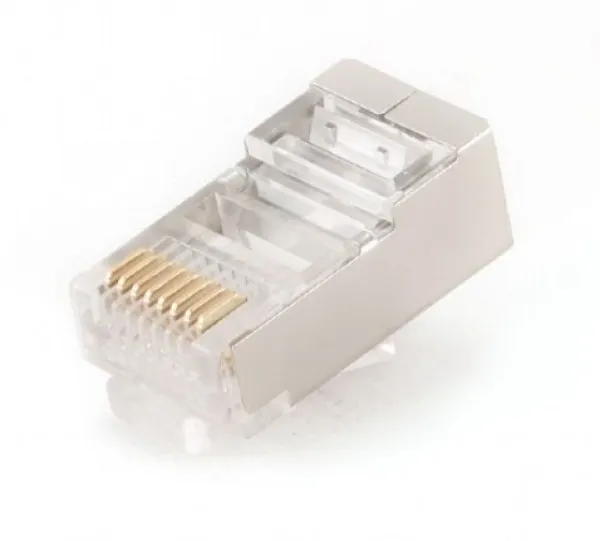 GEMBIRD PLUG5SP/100 Gembird shielded modular 30u gold plated LAN konektor CAT5 FTP SFTP, RJ45(pak.100kom) Slika 1