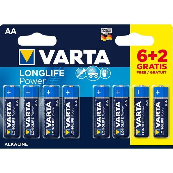 VARTA-4906SO AA 1.5V LR6 MN1500, PAK8 CK, ALKALNE baterije LONGLIFE POWER Slika 1
