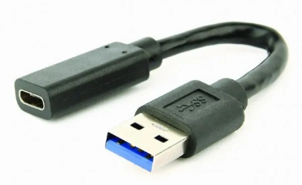 GEMBIRD A-USB3-AMCF-01 Gembird USB 3.1 AM to Type-C female adapter cable, 10 cm, black Slika 1
